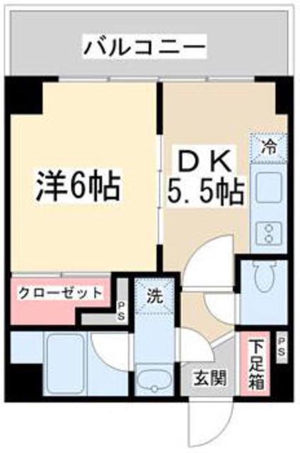 ミネルバ(1DK/1階)の間取り写真