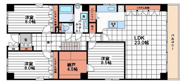 APRICO(3SLDK/11階)の間取り写真