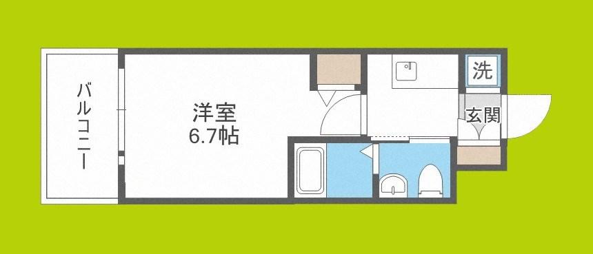 ラクラス阿倍野元町(1K/7階)の間取り写真
