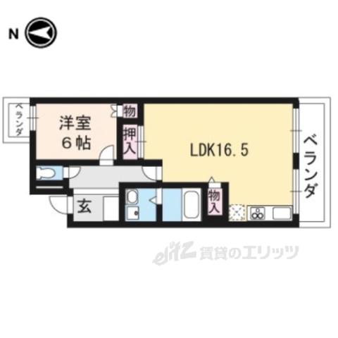 レジデンス丸太町(1LDK/2階)の間取り写真