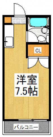 メイフラワー中野島(ワンルーム/2階)の間取り写真