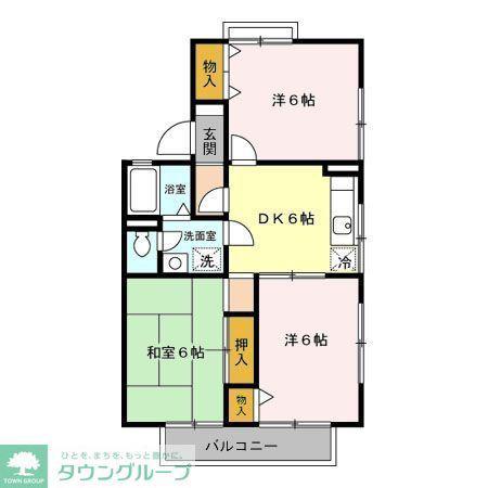 セジュールⅠ(3DK/2階)の間取り写真