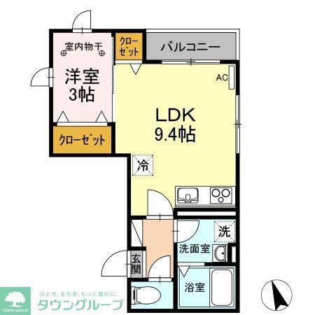 リーベ国分寺(1LDK/2階)の間取り写真
