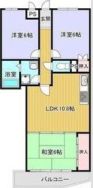 クレールTSUDA(3LDK/4階)の間取り写真
