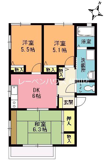 ベストハイツ(3DK/1階)の間取り写真