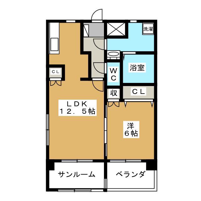 HR MANSION(1LDK/4階)の間取り写真
