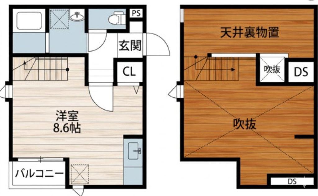 AFFITTO竹下(ワンルーム/1階)の間取り写真