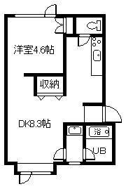 YOUトピア豊岡弐番街 D棟(1LDK/2階)の間取り写真