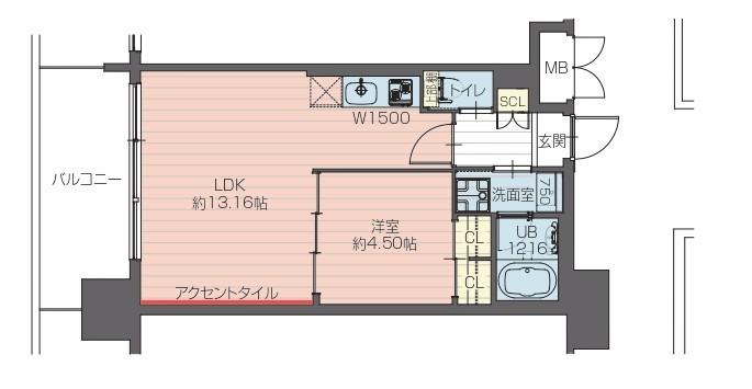 プレジオ森之宮(1LDK/6階)の間取り写真