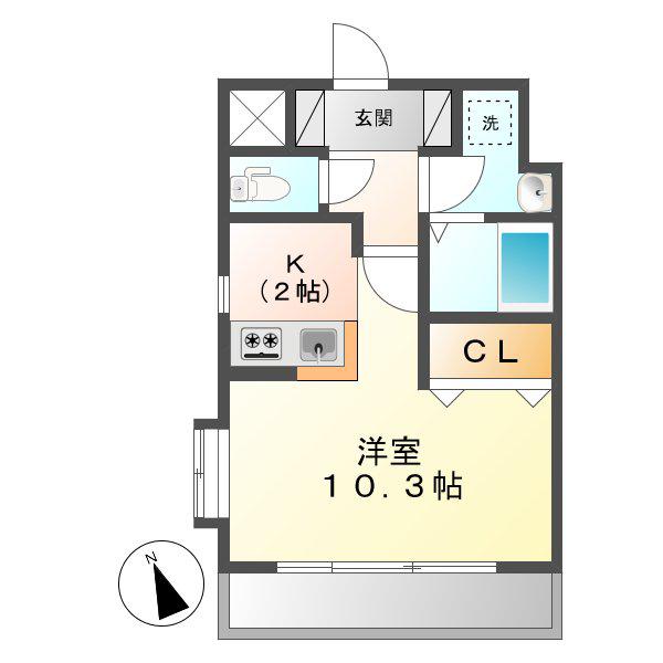 サンパレス幸町(ワンルーム/5階)の間取り写真