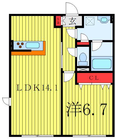 LEGALAND千石(1LDK/4階)の間取り写真