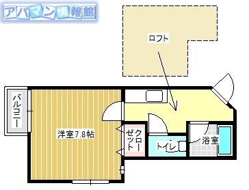 ドリームハウス(1K/1階)の間取り写真