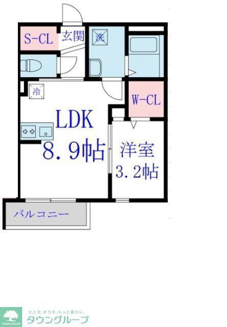 エスペリオ道場南(1LDK/2階)の間取り写真