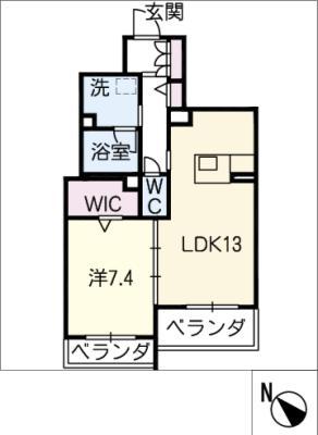 KORYO NEST 浄水 B(1LDK/1階)の間取り写真
