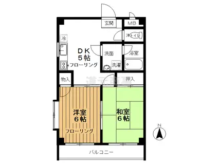 K・FLATS(2DK/3階)の間取り写真