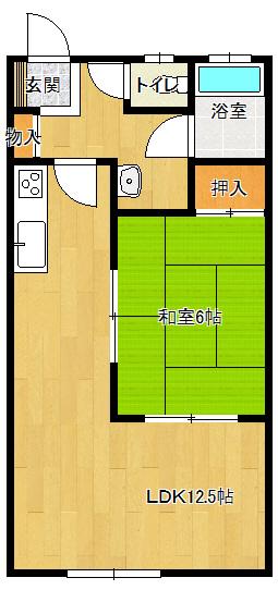 コーポ妙高(1LDK/2階)の間取り写真