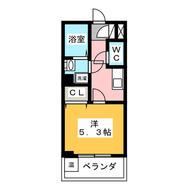 グランパレス(1K/4階)の間取り写真