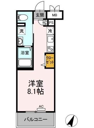 グランジュール大手町(ワンルーム/4階)の間取り写真