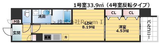 レオングラン本町橋(1LDK/6階)の間取り写真