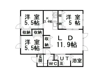 BEANS(3LDK/2階)の間取り写真