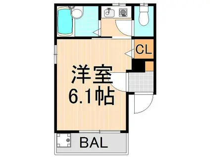 リュミエール千寿(1K/3階)の間取り写真