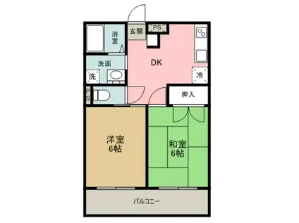 マンション関田(2DK/3階)の間取り写真