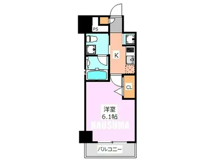 プラウドフラット新大塚(1K/8階)の間取り写真