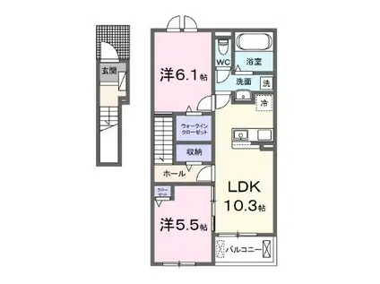 メゾン ソラーナ(2LDK/2階)の間取り写真