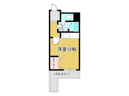 神岳第一ハイツ(ワンルーム/2階)の間取り写真