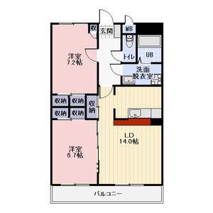 リンピア愛野(2LDK/1階)の間取り写真