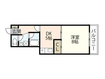 イトービル5(1DK/9階)の間取り写真