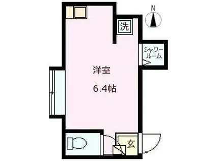 栗原荘C棟(ワンルーム/1階)の間取り写真