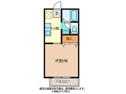 サンライフ北長池(1K/2階)の間取り写真