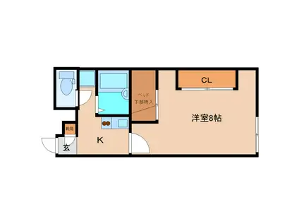 レオパレス21 西真美(1K/1階)の間取り写真