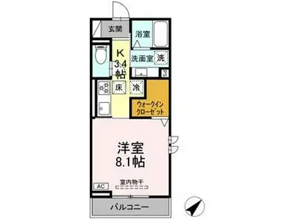 AXIS(1K/1階)の間取り写真