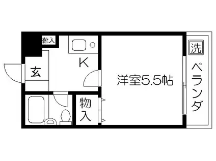 PIER西洞院(1K/2階)の間取り写真