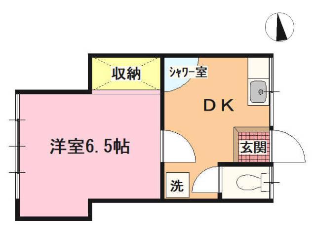 THE BALE 馬場町(1DK/2階)の間取り写真