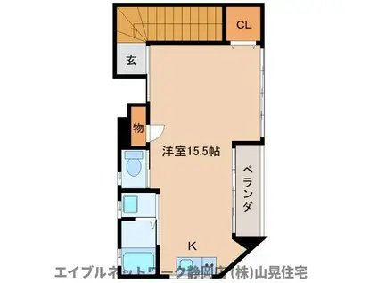 アパルトイサカ(ワンルーム/2階)の間取り写真