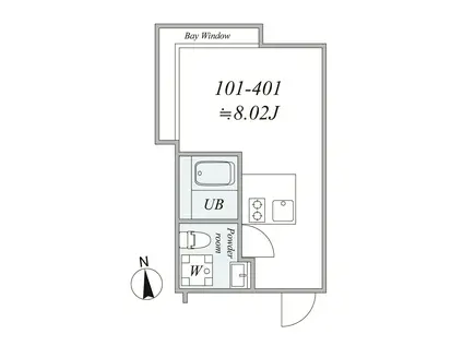 TRIAS268(1K/1階)の間取り写真