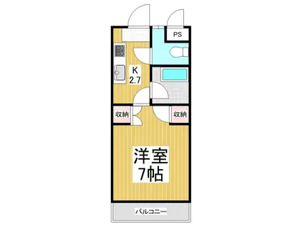 サンヴェール武井(1K/3階)の間取り写真