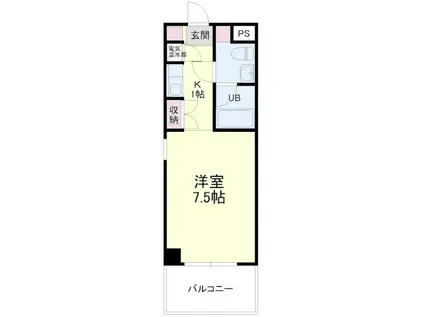 カーサミラ日神パレステージ浜松II(1K/5階)の間取り写真