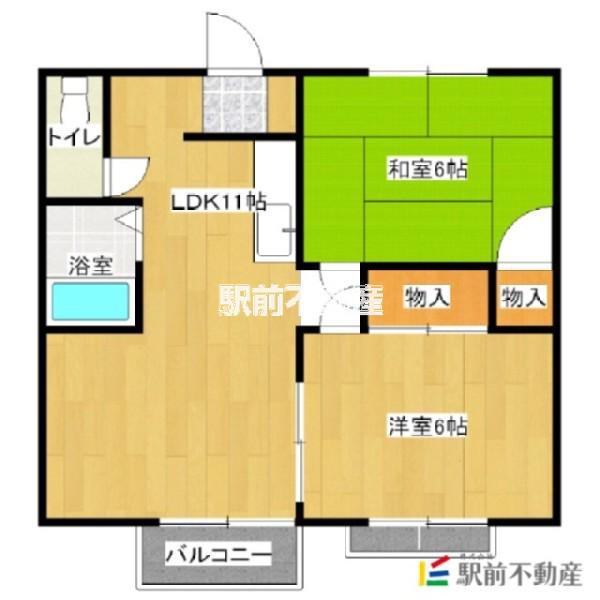 マイネハイマート(2LDK/1階)の間取り写真