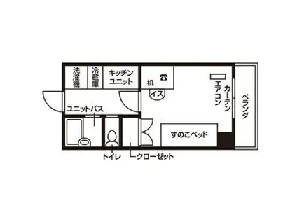 ドミール泉中央(ワンルーム/4階)の間取り写真