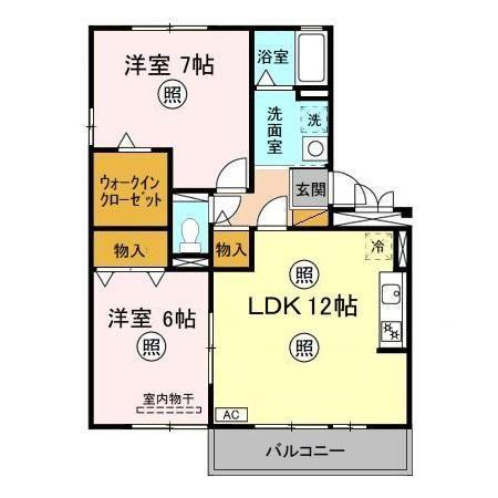 サンフィルエステートABCDE(2LDK/1階)の間取り写真