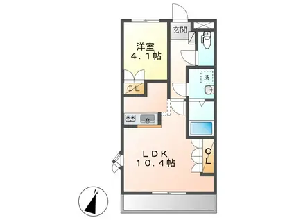 プロニティーMABI II(1LDK/2階)の間取り写真