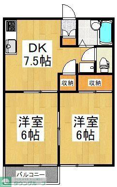 サンハイツ(2DK/1階)の間取り写真