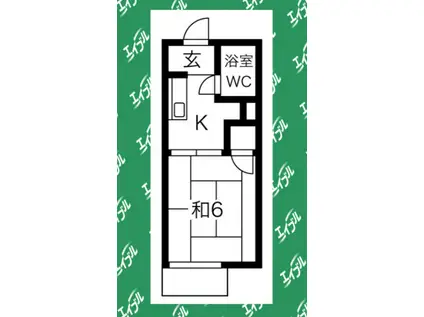 桜山朝日マンション(1K/2階)の間取り写真