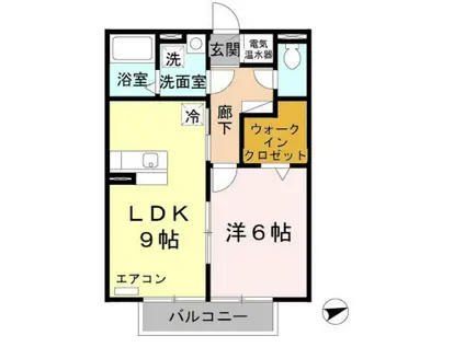 ラフレシール A棟(1LDK/2階)の間取り写真