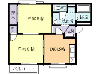 グリーンメゾンA(2DK/2階)の間取り写真
