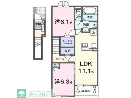 グラン フェリシアII(2LDK/2階)の間取り写真